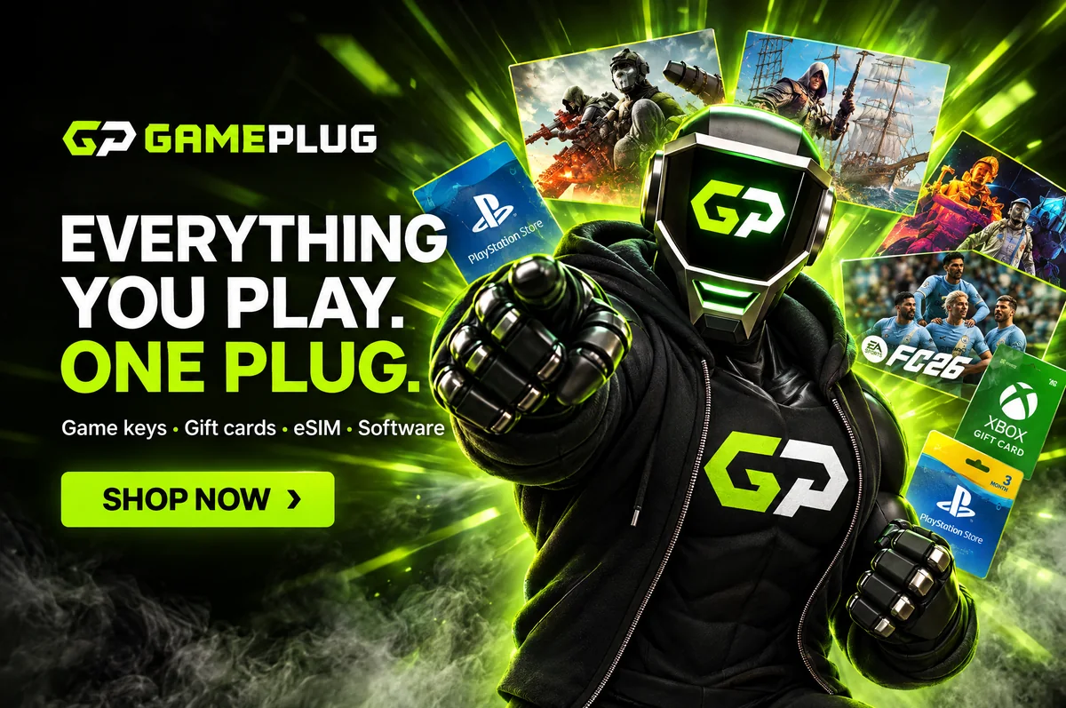 Everything you play. One plug. — game keys, gift cards and subscriptions on Gameplug